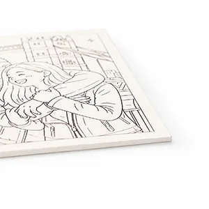 Papel couchê 210g com pvc colado, em preto e branco e não impressa no papel.